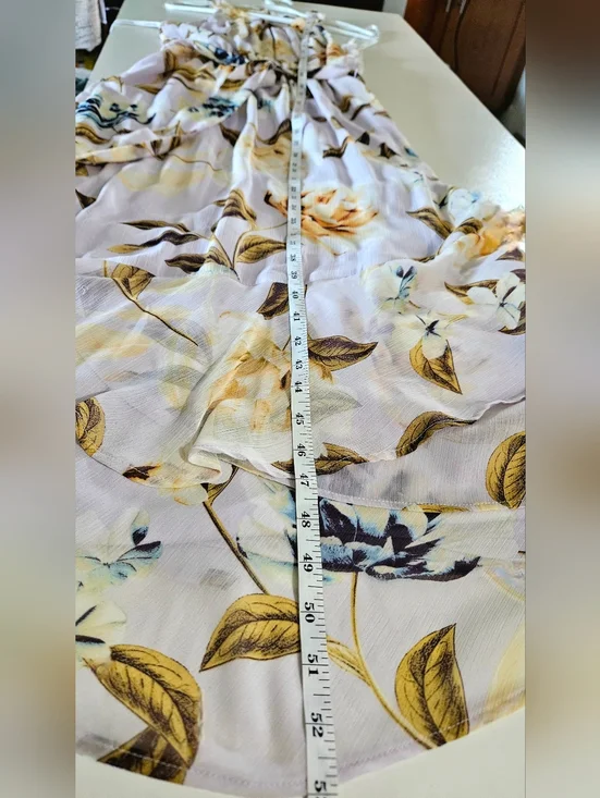 Calvin Klein Floral Halter High-Low Chiffon Maxi Dress - Size 4 - Picture 4 of 7